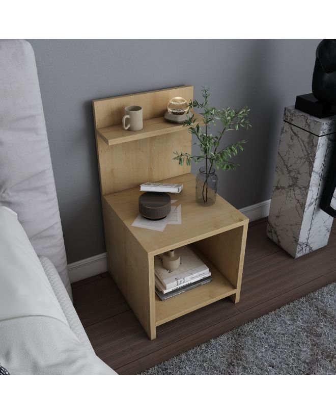 Κομοδίνο Ulman Megapap χρώμα sapphire oak 35x37x72εκ.