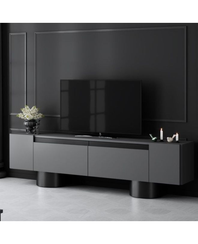 Έπιπλο τηλεόρασης Haven Megapap χρώμα ανθρακί 180x30x50εκ.