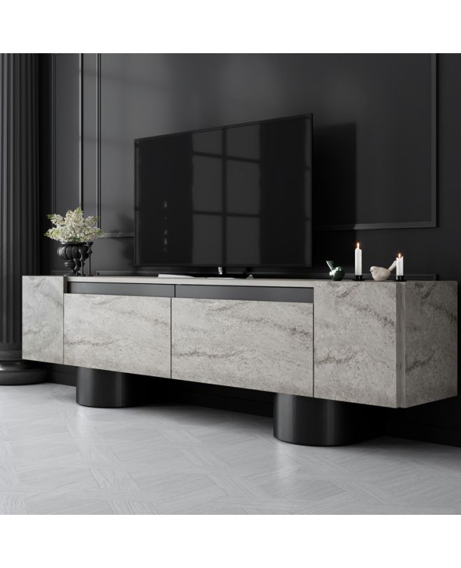 Έπιπλο τηλεόρασης Haven Megapap χρώμα travertine 180x30x50εκ.