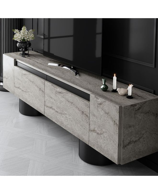Έπιπλο τηλεόρασης Haven Megapap χρώμα travertine 180x30x50εκ.