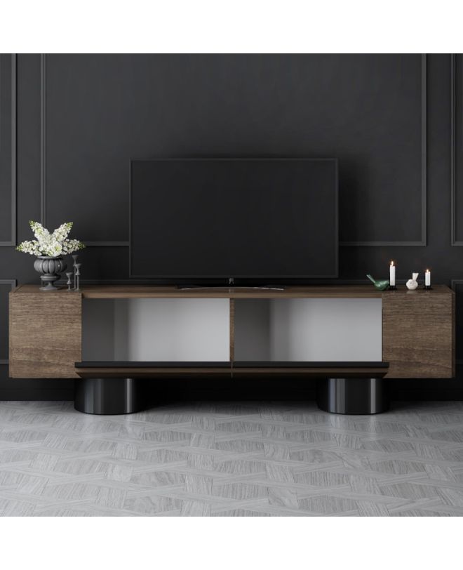 Έπιπλο τηλεόρασης Haven Megapap χρώμα καρυδί 180x30x50εκ.
