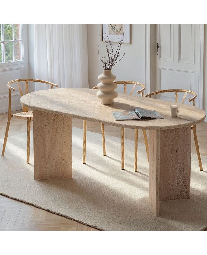 Τραπέζι Sablin Megapap χρώμα travertine 180x89,5x75εκ.