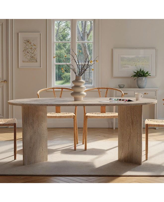 Τραπέζι Sablin Megapap χρώμα travertine 180x89,5x75εκ.