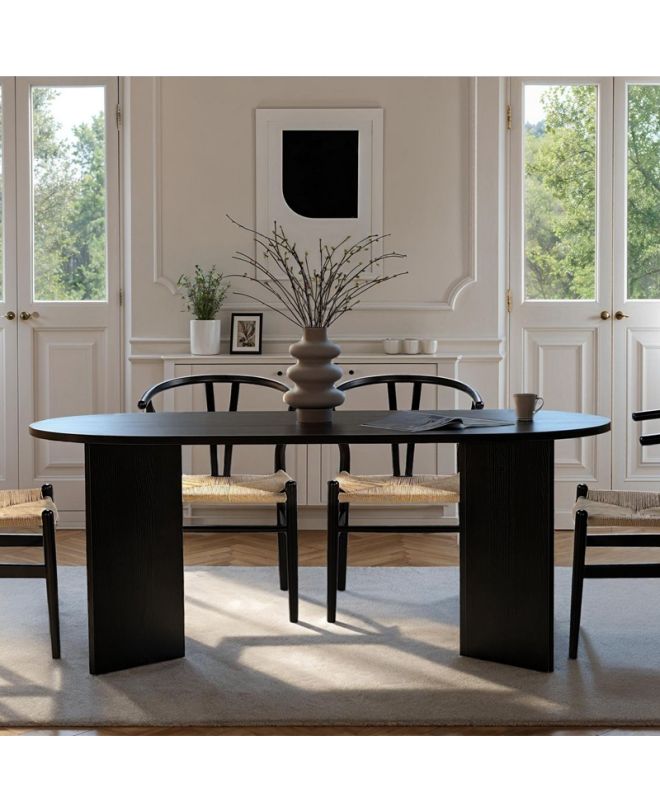 Τραπέζι Sablin Megapap χρώμα black wood 180x89,5x75εκ.