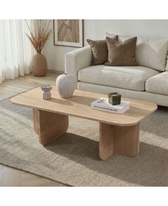 Τραπεζάκι σαλονιού Becaj Megapap χρώμα sapphire oak 120x60x41,4εκ.