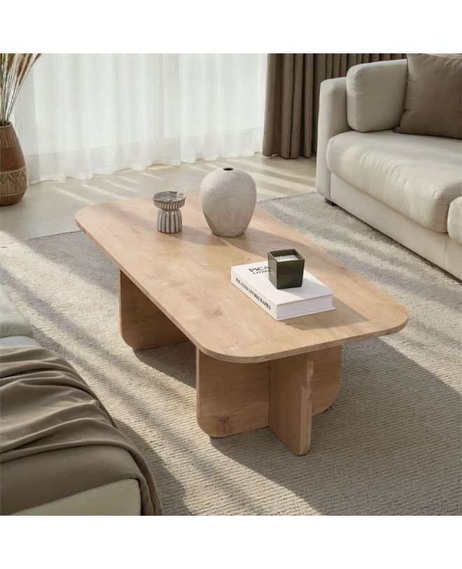 Τραπεζάκι σαλονιού Becaj Megapap χρώμα sapphire oak 120x60x41,4εκ.