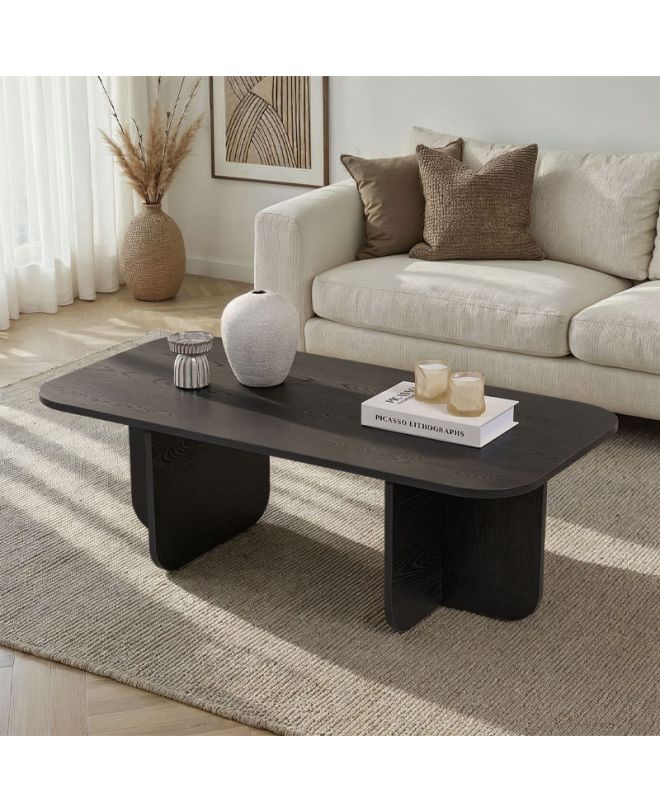 Τραπεζάκι σαλονιού Becaj Megapap χρώμα black wood 120x60x41,4εκ.