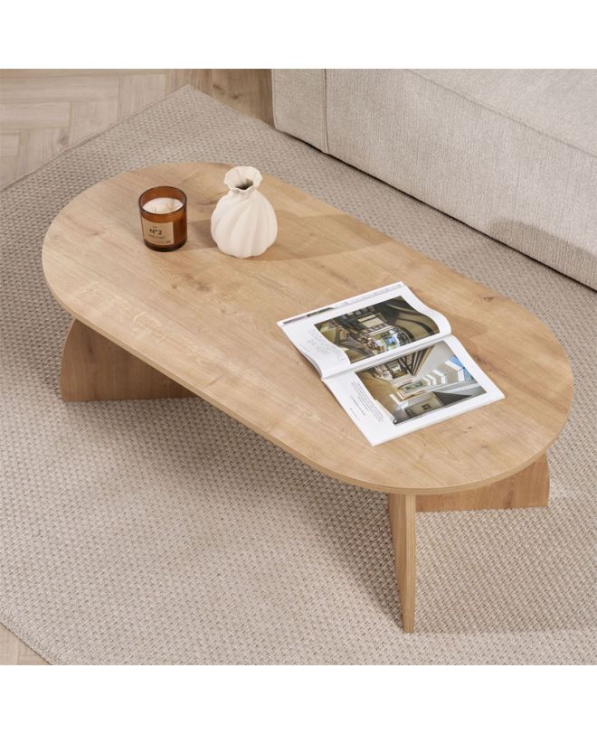 Τραπεζάκι σαλονιού Melina Megapap χρώμα sapphire oak 120x60x40εκ.
