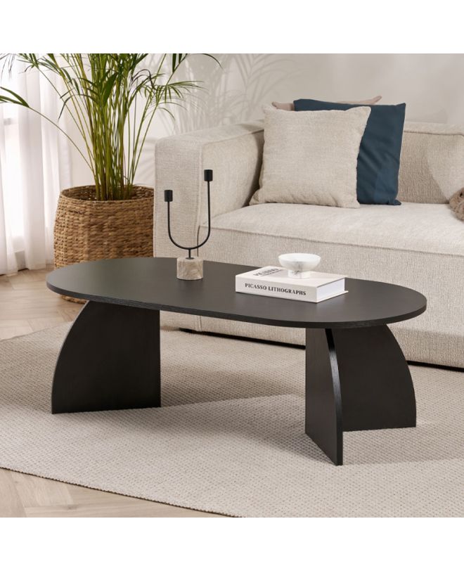 Τραπεζάκι σαλονιού Melina Megapap χρώμα black wood 120x60x40εκ.