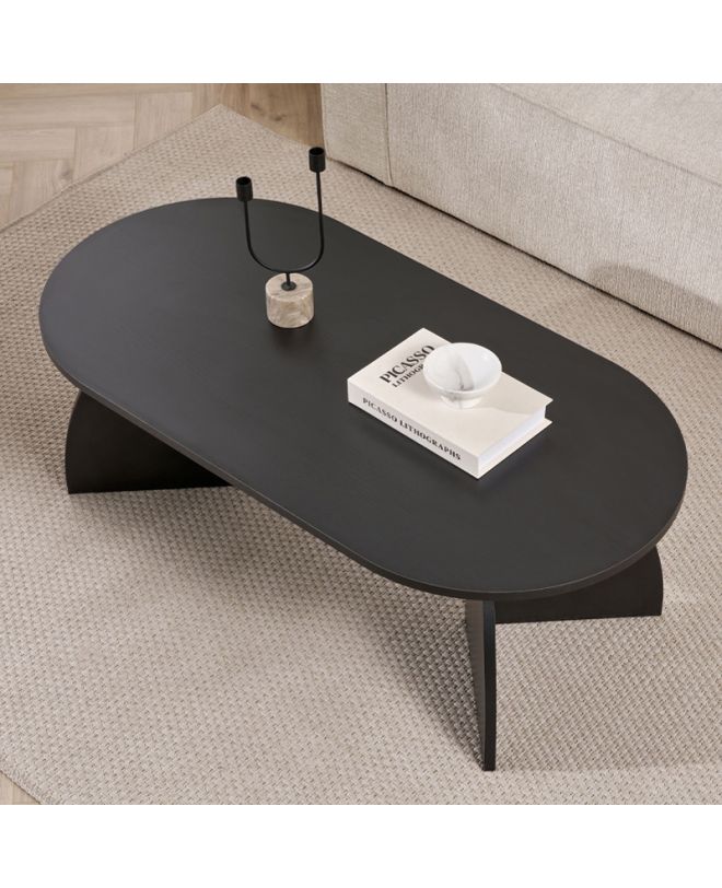 Τραπεζάκι σαλονιού Melina Megapap χρώμα black wood 120x60x40εκ.