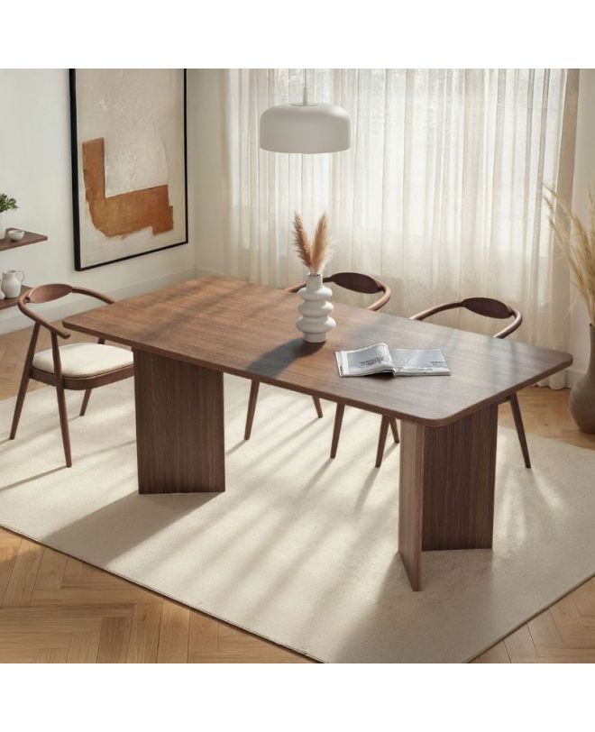 Τραπέζι Linza Megapap χρώμα καρυδί 180x90x75εκ.