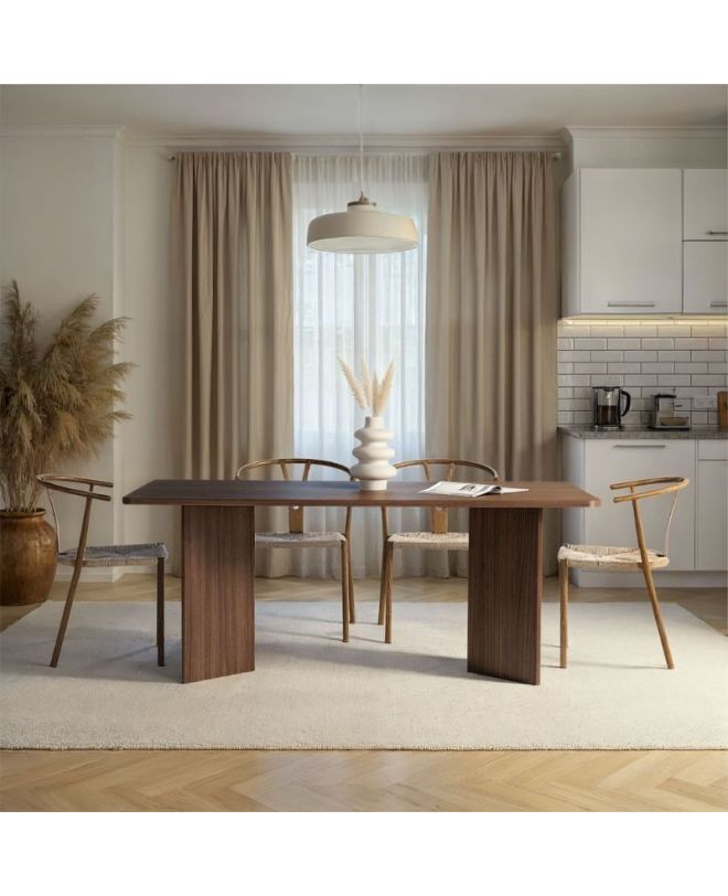 Τραπέζι Linza Megapap χρώμα καρυδί 180x90x75εκ.