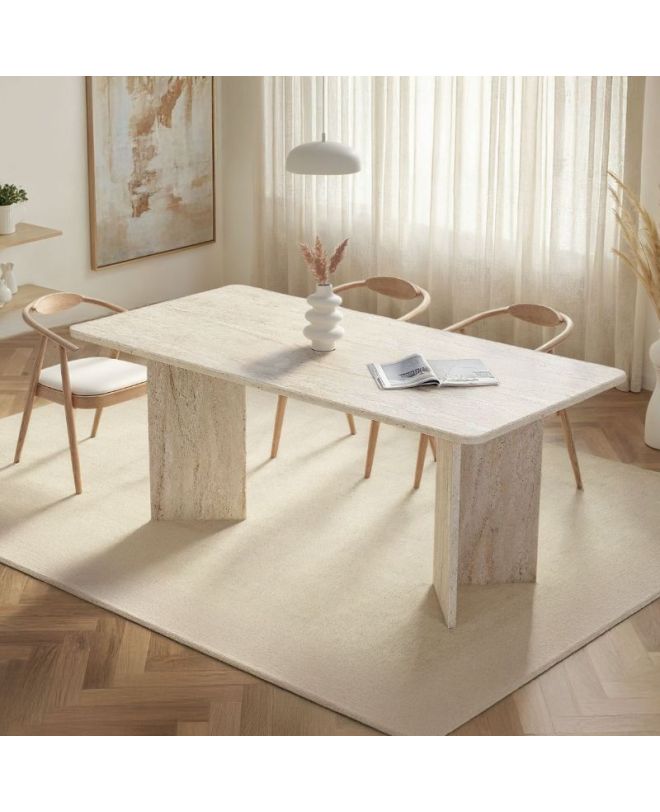 Τραπέζι Linza Megapap χρώμα travertine 180x90x75εκ.