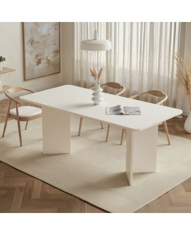Τραπέζι Linza Megapap χρώμα λευκό 180x90x75εκ.