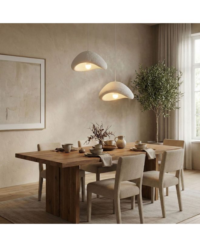 Φωτιστικό οροφής Luna Megapap E27 fiberglass δίφωτο χρώμα λευκό Ø74x115εκ.