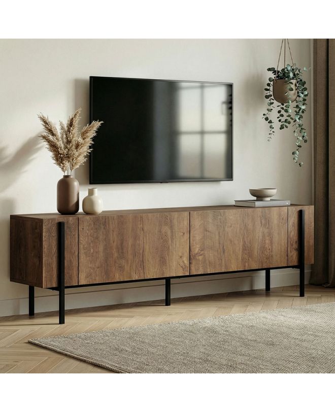 Έπιπλο τηλεόρασης Nexus Megapap χρώμα καρυδί 180x30x45,5εκ.