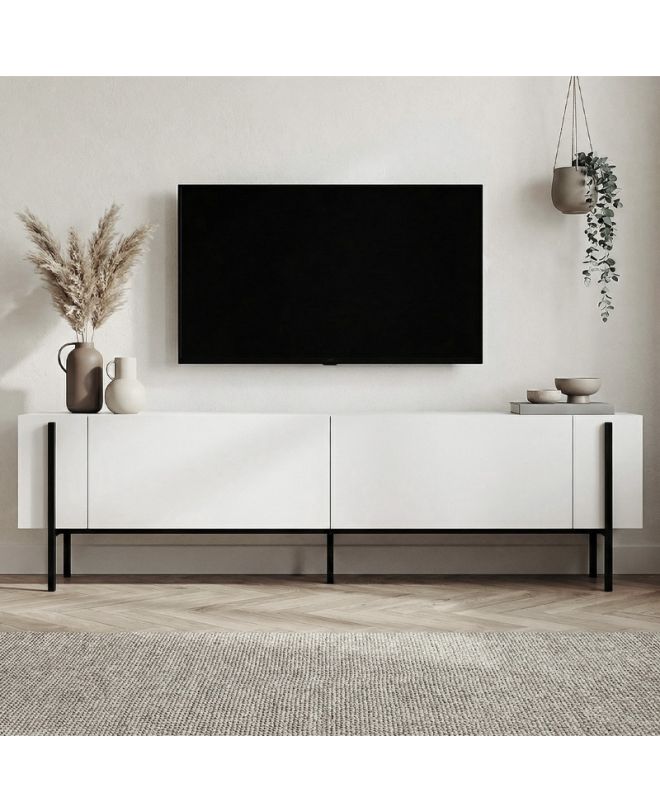 Έπιπλο τηλεόρασης Nexus Megapap χρώμα λευκό 180x30x45,5εκ.