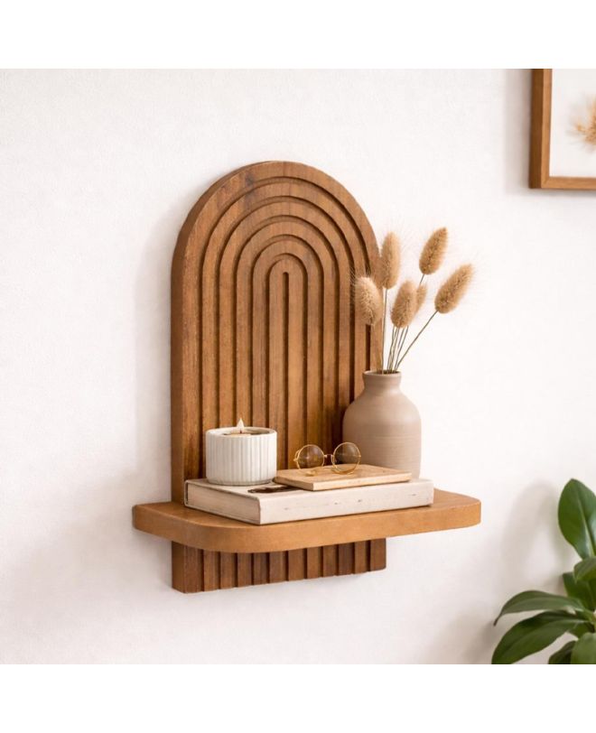 Ραφιέρα τοίχου Artwill Megapap Mdf χρώμα oak 26x13x35εκ.