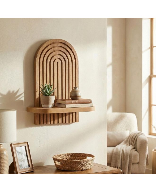 Ραφιέρα τοίχου Artwill Megapap Mdf χρώμα oak 26x13x35εκ.