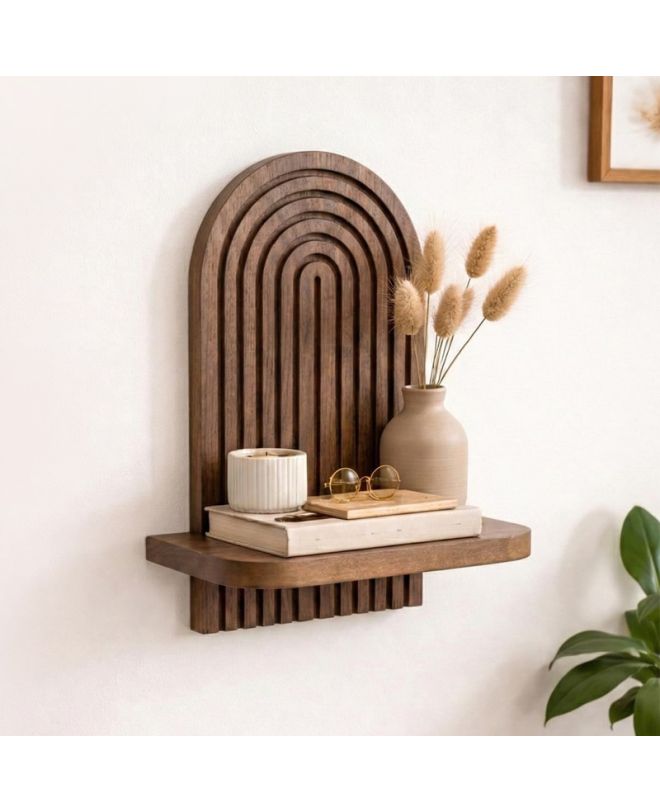 Ραφιέρα τοίχου Artwill Megapap Mdf χρώμα wenge 26x13x35εκ.