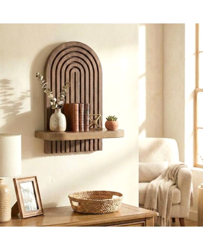 Ραφιέρα τοίχου Artwill Megapap Mdf χρώμα wenge 26x13x35εκ.