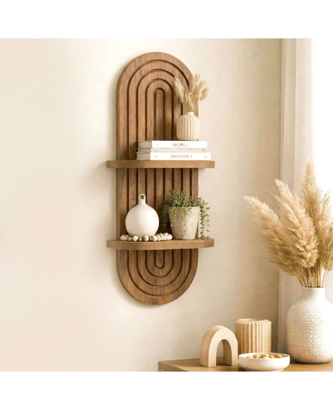 Ραφιέρα τοίχου Artwill Megapap Mdf χρώμα oak 26x13x70εκ.