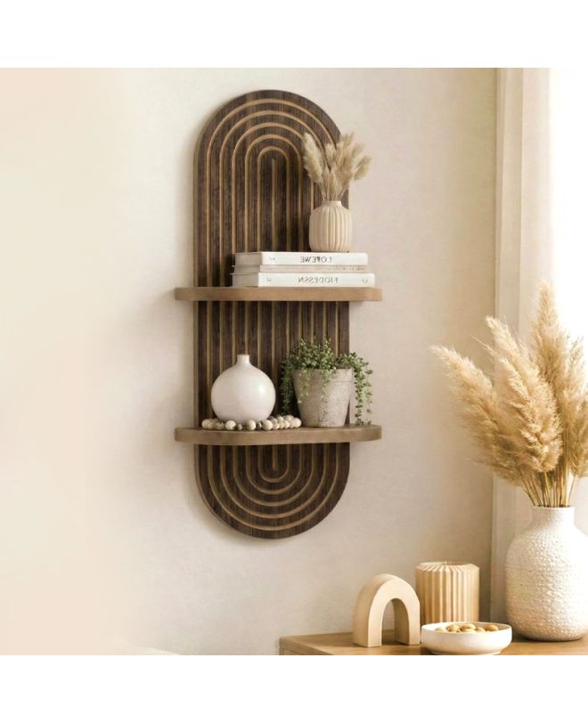 Ραφιέρα τοίχου Artwill Megapap Mdf χρώμα wenge 26x13x70εκ.