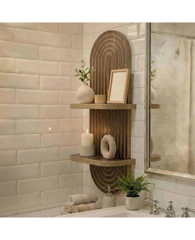 Ραφιέρα τοίχου Artwill Megapap Mdf χρώμα wenge 26x13x70εκ.