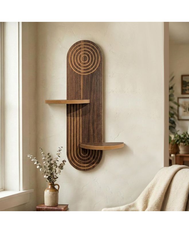 Ραφιέρα τοίχου Artwill Megapap Mdf χρώμα wenge 46x13x70εκ.