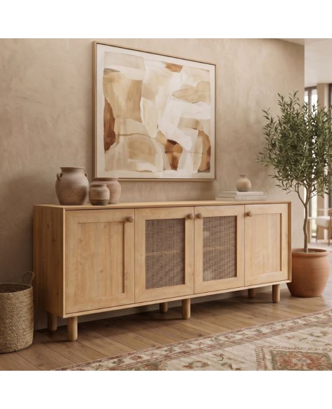 Μπουφές Bohemian Megapap χρώμα φυσικό οξιάς 180x40x75εκ.