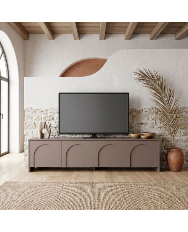 Έπιπλο τηλεόρασης Aurelia Megapap χρώμα μόκα 180x32x45εκ.