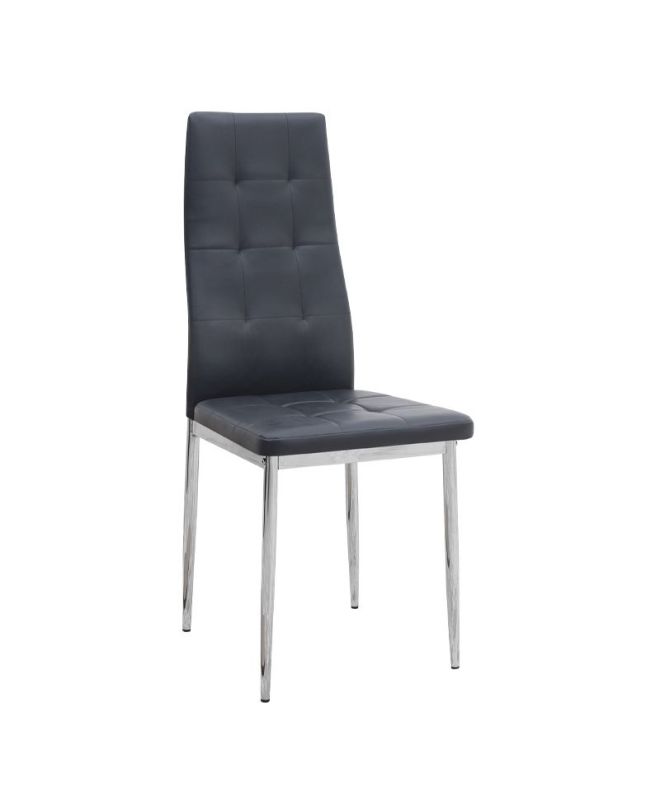 Σετ τραπεζαρία 5τμχ Darlen - Rosa Megapap χρώμα sencron black - μαύρο/χρωμίου πόδι 125x72x74εκ.