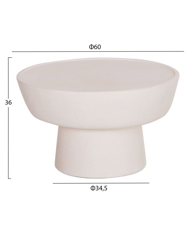 ΤΡΑΠΕΖΙ ΣΑΛΟΝΙΟΥ PIRSON HM18155.02 FIBER CEMENT ΣΕ ΛΕΥΚΟ--Φ60x36Υεκ.