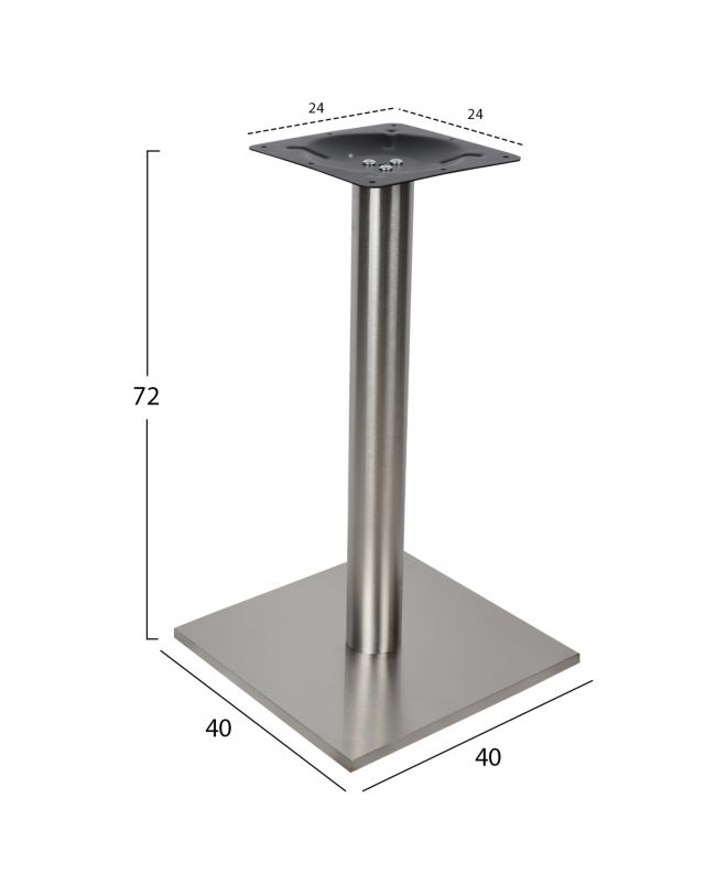 ΒΑΣΗ ΤΡΑΠΕΖΙΟΥ INOX HM421 ΜΕ ΡΕΓΟΥΛΑΤΟΡΟΥΣ 40x40x72Y εκ.