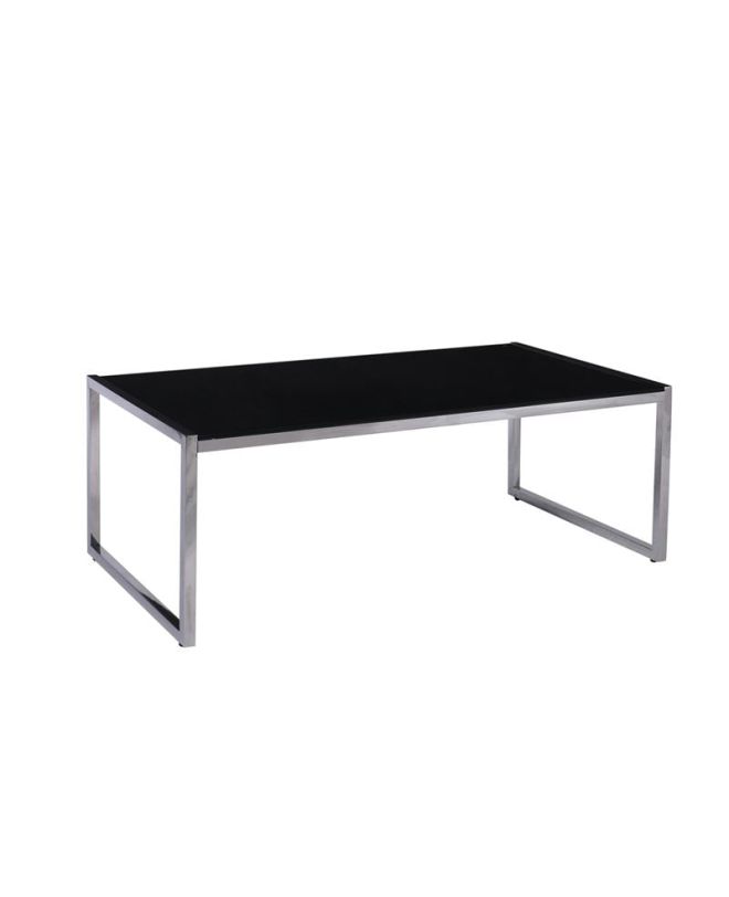 ACTION Τραπεζάκι Σαλονιού - Καθιστικού 120x60cm Inox - Μαυρό Γυαλί 8mm