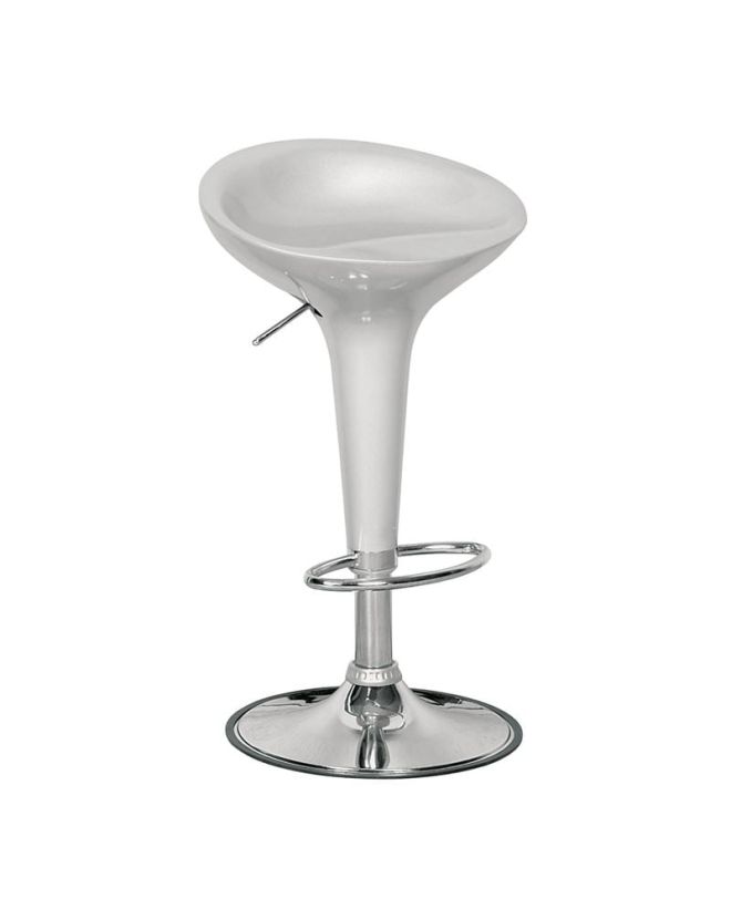 DISCO Σκαμπό BAR, Βάση Χρώμιο, ABS Silver, Ύψος Ρυθμιζόμενο, Περιστρεφόμενο