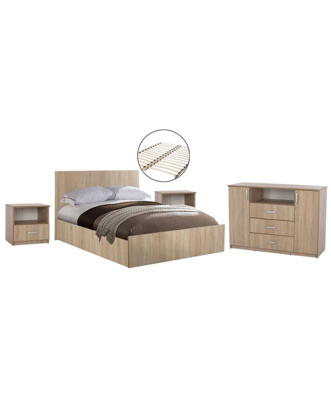 ΣΕΤ ΚΡΕΒΑΤΟΚΑΜΑΡΑΣ 5ΤΜΧ ADLER HM11758 ΜΕΛΑΜΙΝΗ SONAMA OAK-ΓΙΑ ΣΤΡΩΜΑ 160x200εκ