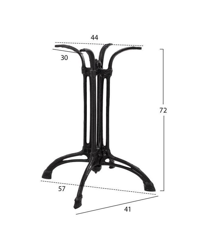 ΒΑΣΗ ΑΠΟ ΜΑΝΤΕΜΙ HM444 4ΝΥΧΗ ΣΕ ΜΑΥΡΟ ΧΡΩΜΑ 57X57X72