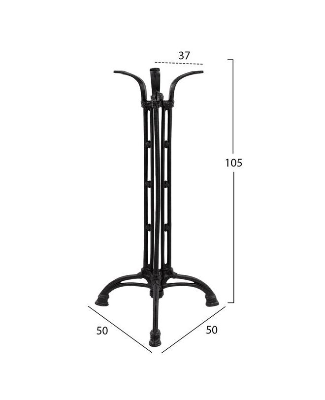 ΒΑΣΗ BAR ΑΠΟ ΜΑΝΤΕΜΙ HM446 3ΝΥΧΗ ΣΕ ΜΑΥΡΟ ΧΡΩΜΑ 50X50X105