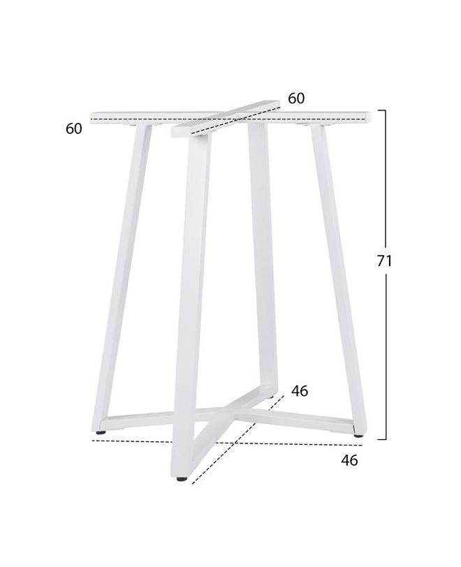 ΒΑΣΗ ΤΡΑΠΕΖΙΟΥ ΛΕΥΚΗ ΜΕΤΑΛΛΙΚΗ HM470.02 60x60x72 εκ.