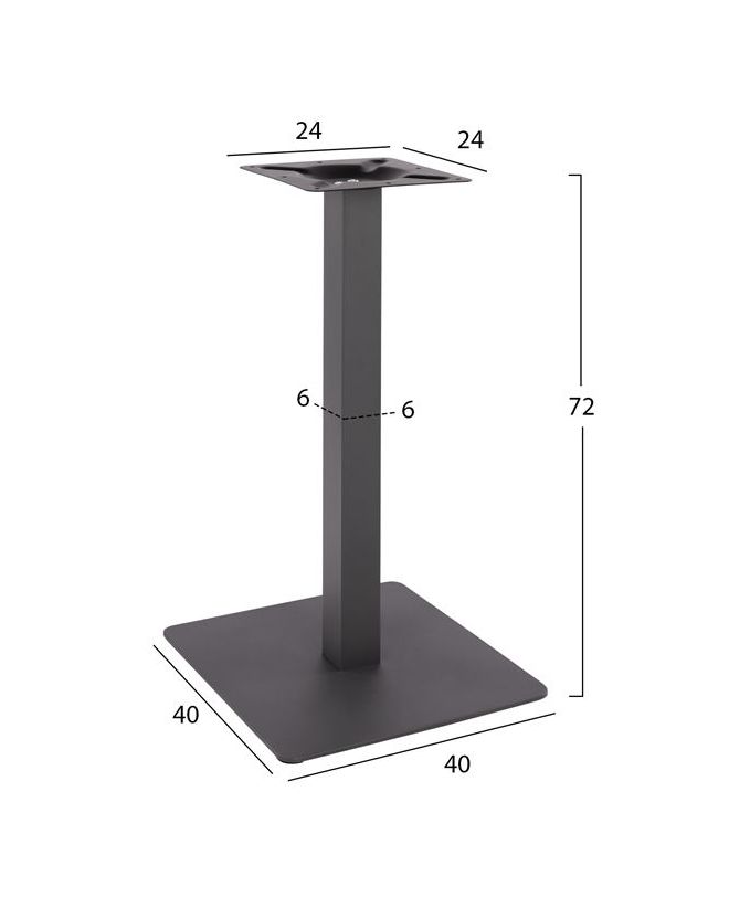 ΒΑΣΗ ΜΕΤΑΛΛΙΚΗ ΓΚΡΙ 40X40X72Υεκ. HM414.20