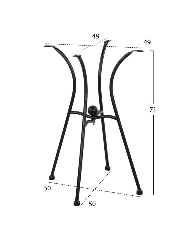 ΒΑΣΗ ΜΕΤΑΛΛΙΚΗ HM466 4NYXH ΣΕ ΜΑΥΡΟ ΧΡΩΜΑ 50x50 cm.
