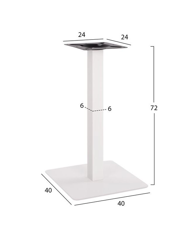 ΒΑΣΗ ΜΕΤΑΛΛΙΚΗ ΛΕΥΚΗ ΜΑΤ 40X40X72Υεκ. HM414.12