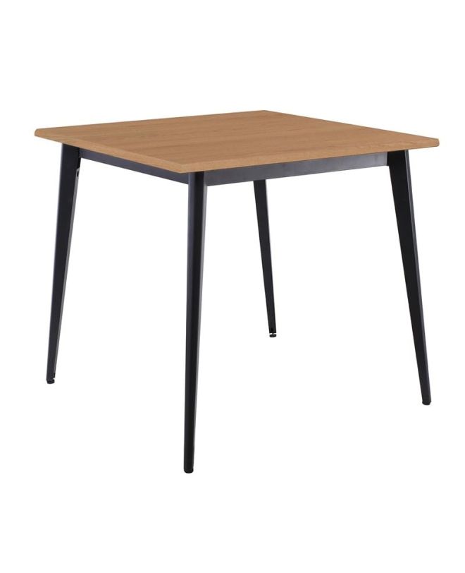 VIDAL Τραπέζι Μέταλλο Βαφή Μαύρο, Επιφάνεια 80x80cm/16mm Contract Sliq Beech