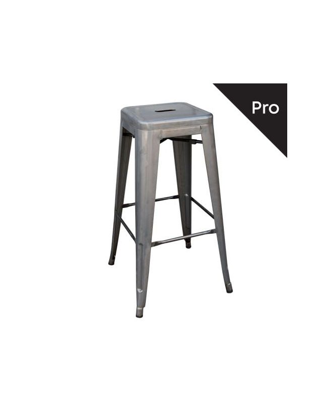 RELIX Σκαμπό Bar-Pro H.67cm, Στοιβαζόμενο, Μέταλλο Βαφή Metal με Διακοσμητική Σκουριά