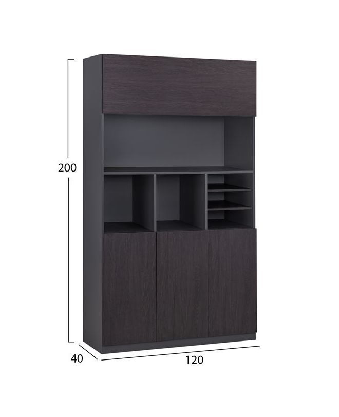 ΒΙΒΛΙΟΘΗΚΗ ΓΡΑΦΕΙΟΥ ΕΠΑΓΓΕΛΜΑΤΙΚΗ ROSEWOOD HM2088 120Χ40Χ200Υ εκ.