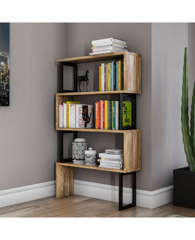 ΒΙΒΛΙΟΘΗΚΗ ΚΑΡΥΔΙ ΜΕ ΜΑΥΡΟ ΣΚΕΛΕΤΟ HM8867.01 80x22x128 εκ.