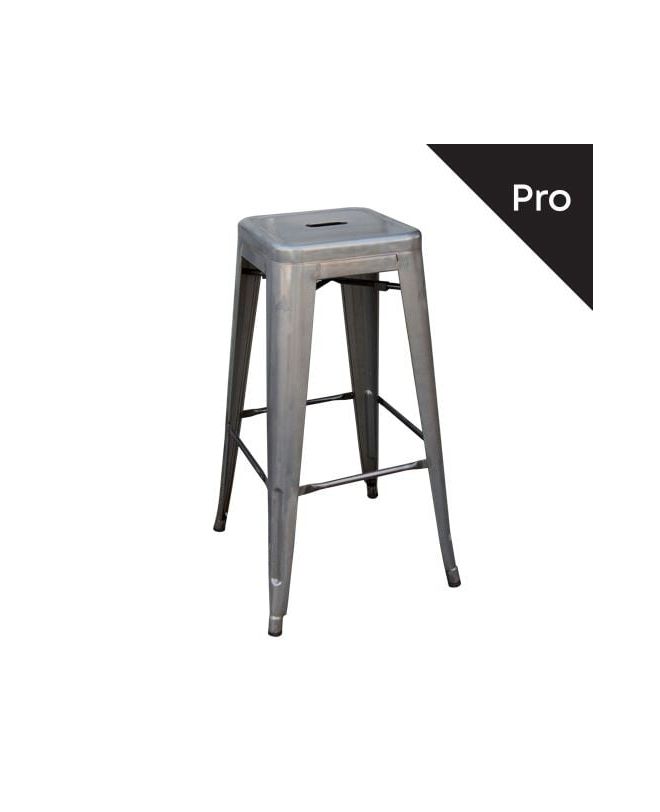 RELIX Σκαμπό Bar-Pro, Στοιβαζόμενο, Μέταλλο Βαφή Metal με Διακοσμητική Σκουριά