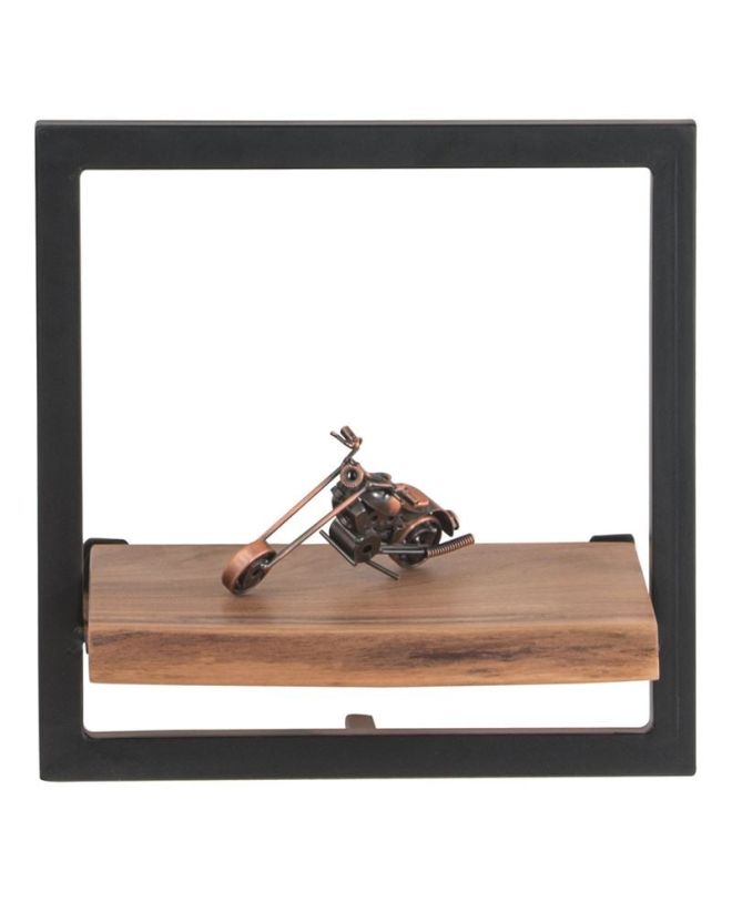 LIZARD Frame Ράφι Μέταλλο Βαφή Μαύρο, Ξύλο Ακακία Φυσικό