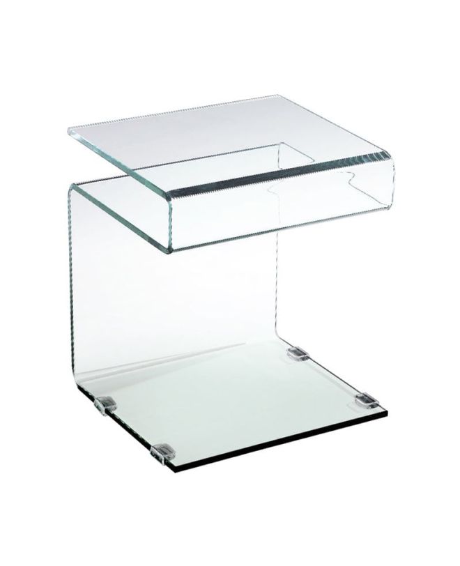 GLASSER Τραπεζάκι Βοηθητικό Διάφανο Γυαλί 12mm